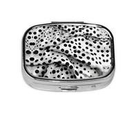 Square Round Pill Case Black Polka Dot Pill Box Daily 2 Compartment Travel Pill Container for Pocket Purse Portable Medicine Cod Liver Oil Storage Box 2 Times a Day Pill Organizer