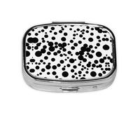 Square Round Pill Case Black & White Big Dot Pill Box Daily 2 Compartment Travel Pill Container for Pocket Purse Portable Medicine Cod Liver Oil Storage Box 2 Times a Day Pill Organizer