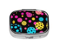 Square Round Pill Case Colorful Polka Dot Daily Box 2 Compartments Travel Pill Container for Pocket Wallet Liver Oil Storage Box