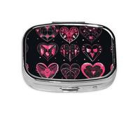 Square Round Pill Case Different Designs of Heart Pill Box Daily 2 Compartment Travel Pill Container for Pocket Purse Portable Medicine Cod Liver Oil Storage Box 2 Times a Day Pill Organizer
