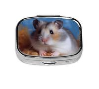 Square Round Pill Case Hamster Pill Box Daily 2 Compartment Travel Pill Container for Pocket Purse Portable Medicine Cod Liver Oil Storage Box 2 Times a Day Pill Organizer