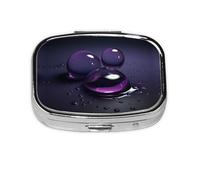 Square Round Pill Case Water Droplets Pill Box Daily 2 Compartment Travel Pill Container for Pocket Purse Portable Medicine Cod Liver Oil Storage Box 2 Times a Day Pill Organizer