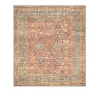 Square Rugs,Traditional Vintage Design Yellow Orange Red,Terracotta,200 x 200 cm,Washable Large Rug short pile for Bedroom Living Room Home Office Carpet