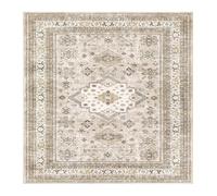 Square Rugs,Vintage Oriental Traditional Farmhouse House Floor Decor,Beige,80 x 80 cm, small washable Rug for Living Room under Coffee Table Sofa Carpet
