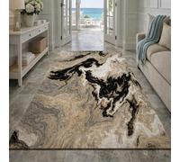 Square Rugs Washable, Abstract Black, White, Yellow, Gray, Beige, 80 x 80 cm, Small Area Rug Anti-Slip Floor Carpet for Entryway Living Dining Room Foyer Bedroom Decor,