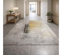 Square Rugs Washable, Abstract Gray, Yellow, Black, 80 x 80 cm, Small Area Rug Anti-Slip Floor Carpet for Entryway Living Dining Room Foyer Bedroom Decor,
