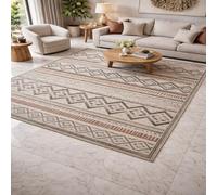 Square Rugs Washable, Geometric Beige, Gray, Brown, Black, 80 x 80 cm, Small Area Rug Anti-Slip Floor Carpet for Entryway Living Dining Room Foyer Bedroom Decor,
