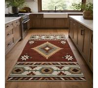 Square Rugs Washable, Geometric Brown, Beige, Gray, White, Black, 80 x 80 cm, Reading Corner Decor Area Rug Anti-Slip Floor Carpet for Home Office Bookshelf,
