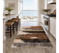 Square Rugs Washable, Modern Brown, Gray, Beige, Black, Taupe, 80 x 80 cm, Small Area Rug Anti-Slip Floor Carpet for Entryway Living Dining Room Foyer Bedroom Decor,