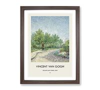 Square Saint Pierre By Vincent Van Gogh Exhibition Museum Painting Framed Print | A2 Walnut Framed Wall Art | Ready to Hang | Modern Historical Picture | Living Room Bedroom Lounge Office