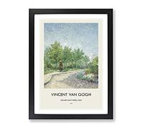 Square Saint Pierre By Vincent Van Gogh Exhibition Museum Painting Framed Wall Art Print, Ready to Hang Picture for Living Room Bedroom Home Office Décor, Black A2 (64 x 46 cm)
