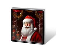 Square Santa Christmas Zoom Brooch Classic Mini Pin 0.7 Inch Aluminum Alloy Lapel Pin Personalized Button Badge for Backpack Hat Suit Jacket Clothing Decoration