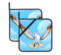 Square Seagulls in flight heat-insulating pot holders, protect tabletop safety, suitable for kitchen and dining table