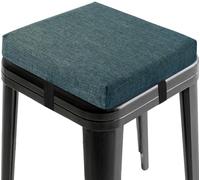Square Seat Cushion,3cm/5cm/8cm Thick,Memory Foam Stool Cushion 25/30/33/35/38/40/45/50cm,Non Slip Chair Pad with Removable Cover for Dining Kitchen Bar Chairs(Deep blue,30x30x5cm)
