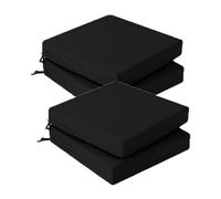 Square Seat Cushion Chair Set of 2/4/6, 3cm Thick Chair Cushion Floor Cushion Seat Pad Outdoor, Comfortable Washable Non-slip Seat Pad for Garden Chair Armchair,Black,4er Set 35x35cm