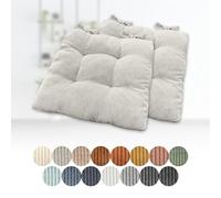 Square Seat Cushions with Ties 30x30x6 cm White Set of 2 Perfect for Garden Chairs Kitchen or Dining Room Comfortable & Stylish Home Decor