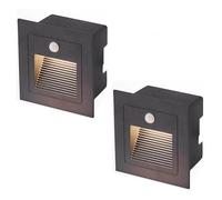 Square Sensor Outdoor Lights- LED Step 3W Stairs Light，Surface-mounted Footlights，3000K Accent Lighting，Wall Decorative Lamp For Garden Post Fence(2PCS)
