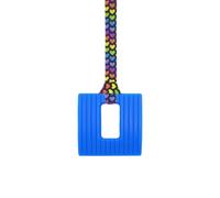 Square Sensory Chew Necklace - Blue - for Kids with Autism, Anxiety & ADHD - 100% Food Grade Silicone - Sensory Oojamabobs (Rainbow Hearts, 54cm Lanyard)