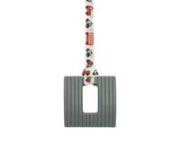 Square Sensory Chew Necklace - Grey - for Kids with Autism, Anxiety & ADHD - 100% Food Grade Silicone - Sensory Oojamabobs (Vehicles, 70cm Lanyard)