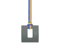 Square Sensory Chew Necklace - Grey - for Kids with Autism, Anxiety & ADHD - 100% Food Grade Silicone - Sensory Oojamabobs (Rainbow Pride, 70cm Lanyard)