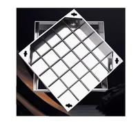 Square Septic Tank Cover with Base Invisible Drain Cover Stainless Steel Manhole Lid for Driveways Paths and Courtyards (70x70x5cm / 27.5x27.5x1.96in)