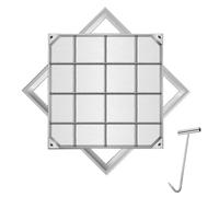 Square Septic Tank Lid with Base, Heavy Duty 304 Stainless Steel Manhole Cover for Driveway Yard Pavement, Invisible Metal Inspection Cover 12 X 12 in to 40 X 40 in(40x40x5cm/16x16x2in)