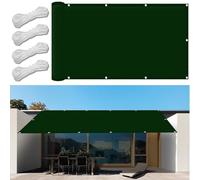 Square Shade Sail 1.5 x 3.6m Waterproof Outdoor Canopy for Gardens Pools Beaches - Dark Green Patio Sunshade for UV Protection and Relaxation
