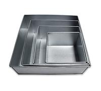 Square Shape 4 Tier Cake tins, Cake tins, 6”, 8”, 10”, 12”,Baking and Birthday, Circle Cake tin Metallic, 12x12x3, 4 Tier Cake for Wedding Anniversary & Parties, Metallic Novelty molds