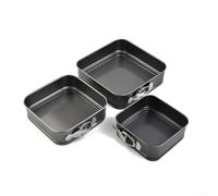 Square Shape Cake Tins 3Pcs Set for Baking Delicious Desserts, Easy to Use and Clean Non Pans