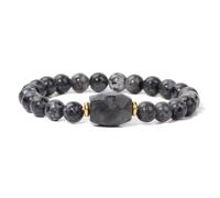 Square Shape Quartzs Bracelets for Women Men Natural Stone Crystal Beads Bracelet Amethysts(19cm,F)