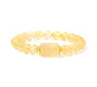 Square Shape Quartzs Bracelets for Women Men Natural Stone Crystal Beads Bracelet Amethysts(19cm,J)