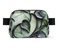 Square Shaped Vine curl Printed Waist Bag Suitable for Outdoor Activities Exercise and Running