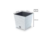 (Square Short, 10 L) Modern Planter Pot Outdoor Garden Many Sizes White