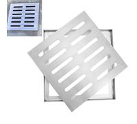 Square Shower Drain Cover - Heavy Duty 304 Stainless Steel Grate with Base for Fast Drainage Outdoor Patio Catch Basin Drain Grate 10x10 cm Blocks Debris Effectively.