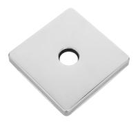 Square Shower Flange Cover Plate 3.5 Inch Stainless Steel Silver | Slip on Design, 0.8 Inch Hole Diameter, Tile Wall Installation, Quick Fit for Bathroom Pipe Holes