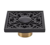 Square Shower Floor Drain Antique European Style Stainless Steel Copper Material with Drain Cover Filter Screen Suitable for Kitchens, Bathrooms, Garages, Basements, Toilets and Balconies