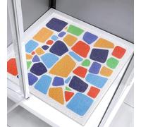 Square Shower Mat Non Slip 60x60cm, Soft Comfort Bath Mat Bathroom Shower Cubicle Mat, PVC Loofah Massage Safety Shower Mats for Non-slip Mats in Wet Areas (Colourful)