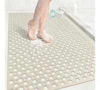 Square Shower Mat Non Slip Anti Mould: 80 x 120 cm Large Shower Mat for Inside Walk-in Shower Tray - Soft TPE Anti Slip Shower Mat for Bathroom Wet Floor - Machine Washable