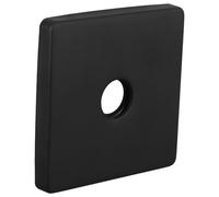 Square Shower Pipe Escutcheon Plate, Stainless Steel Black Wall Cover | Brushed Finish, Rubber Backing and Card Mounted Design, for Tile Wall Holes in Bathroom Renovation
