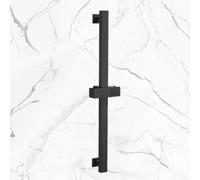 Square Shower Riser Rail, Bathroom Shower Slide Bar SUS304 Stainless Steel Wall Mounted, 360° Rotatable 60cm Adjustable Shower Head Holder Slider Rail (Black)