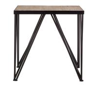 Square Side Table, Wood Metal Side Table, Industrial Side Table, Wood Top Side Table, Black Iron Side Table