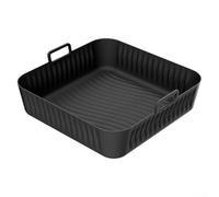 Square Silicone Baking Mat for Cosori 5QT 6QT Air Fryer with 14mm High Ridges to Optimal Air Flow and Food Release (black)