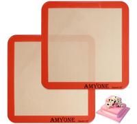 Square Silicone Baking Mats for 10 Inch Cake Pan, 9.65"Square Food Grade Silicone Mat for Baking Sheet for Cake/Pastry/Toast/Pie, Non-Stick Reusable Baking Mat for 10x10 Air Fryer/Cake Pan/Oven