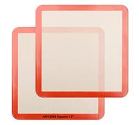 Square Silicone Baking Mats for 12 Inch Cake Pan/12x12 Cheesecake Pan/Toaster Oven/XL Air Fryer, 11.75"Square Food Grade Silicone Mat for Baking Sheet for Cake/Pastry/Torte/Pie, Non-Stick&Reusable2PCS