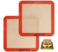 Square Silicone Baking Mats for 9 Inch Cake, 8.5" Food Grade Non-stick Reusable Silicone Mat for Baking Bread/Pastry/Toast/Pie, Professional Cookie Sheets Liners for Brownie Pan 2 PCS