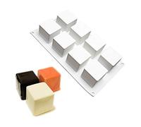 Square Silicone Mold, 5x5x5cm 8 Grids Candy Chocolate Mousse Cake Baking Mold Dessert Molds for Soap Ice Cream Truffle Brownie (White)