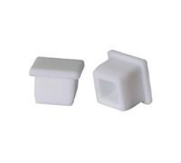 Square Silicone Rubber Plugs,2pcs Sealing Performance Blanking End Caps, Black/White Square Soft Plug, Silicone Rubber Plug(Black,19.6mm)(White,17.6mm)