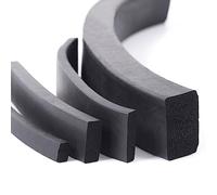 Square Silicone Rubber Seal Strip, EPDM Rubber Foam Sealing Strip Black Multiple Sizes 10 Meters(12x12mm)