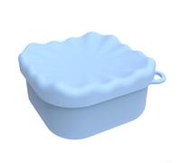 Square Silicone Soap Dish with Secure Lid Soap Holder Container for Travel Home and Gym Use Flexible Material Withstands Frequent Handling (blue)