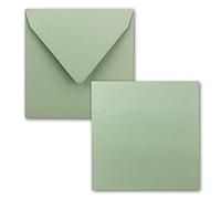 Square single card set - 15 x 15 cm - with envelopes - Eucalyptus - 25 pieces - for greeting cards & more -